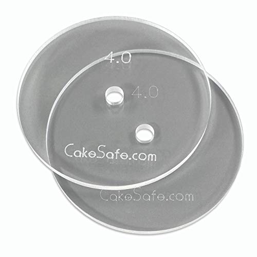 CAKESAFE – 2-4” Clear ¼” Acrylic Disks – Perfect Icing Tool to Smooth the Buttercream on Your Cakes - size: 4" Set