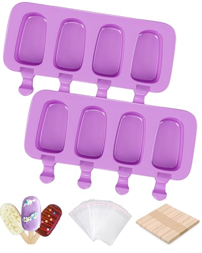 Ouddy Life Popsicle Molds Set of 2, Ice Pop Molds Silicone Cake Pop Mold - color: Purple