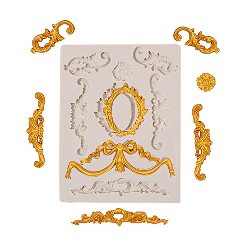 Classical Pattern Lace Fondant Mold, Baroque Scroll Silicone Molds