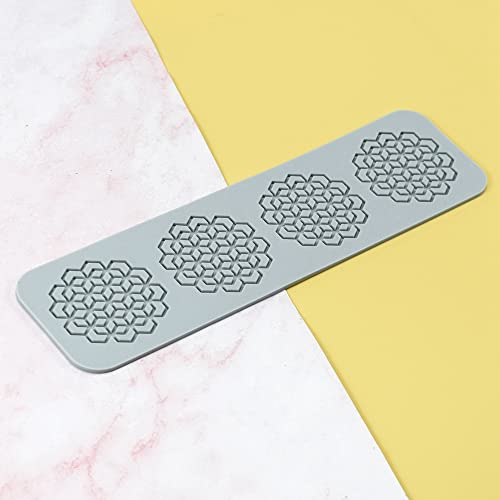 TUKE 3D Leaves Silicone Molds Flower Cake Fondant Mat Bee Leaf Pastry Moulds Rose Impression Chocolate Hollow Lace Mold (Geometry_10.4x2.8x0.12inch_L) - size: Geometry_10.4x2.8x0.12inch_L