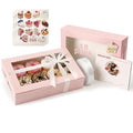 OAMCEG 48 Pack Cookie Boxes with Window, 12x8x2.5 Inch Bakery Treat Boxes for Christmas Holiday Gift Giving, Desserts, Donuts, Pastries-Pink
