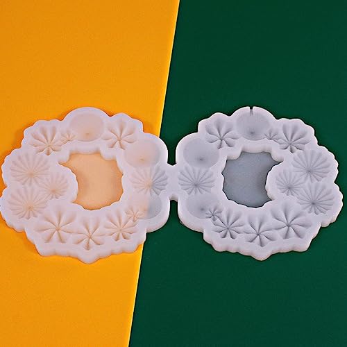 mostsom Silicone Candy Mold Flower Pattern Chocolate Resin 2PCS - size: A_ Flower Round Ring