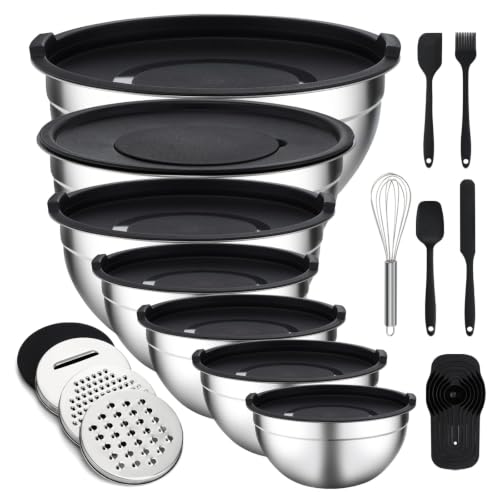 Unokit Mixing Bowls with Lids Set - 16 Pcs - size: Non-Silicone base 16P