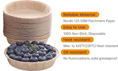 Bake Choice 200pcs Paper Mini Tart Pans, 4 Inch Mini Pie Tins, Disposable - style: Pack of 200