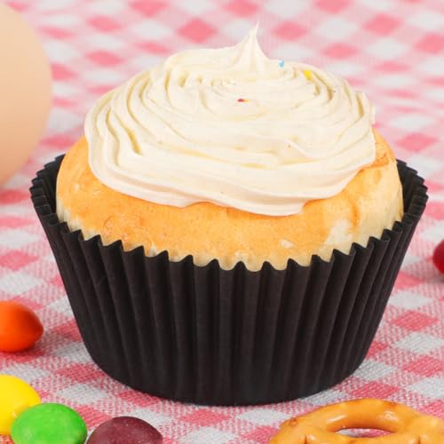 Caperci Standard Black Cupcake Liners for Baking Paper Muffin Liners 200pcs - color: Black