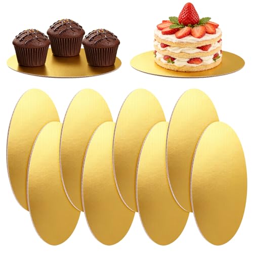 8 Pack 10 Inch Round Cake Boards,Gold Cardboard Cake Rounds - color: Gold, size: 10Inch, style: Classic Round