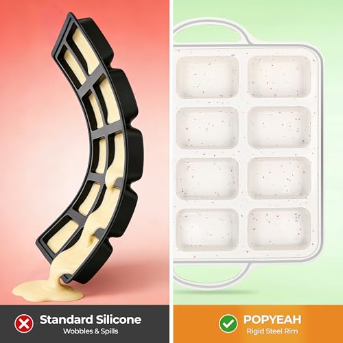 Silicone Mini Loaf Pan 2 Pack with Reinforced Metal Frame 12-Cavity - color: Cream 12-Cavity