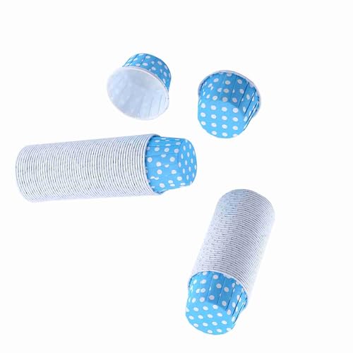 100Pcs Polka Dot Baking Cups, Mini Muffin Cupcake Liners (Blue) - color: Blue