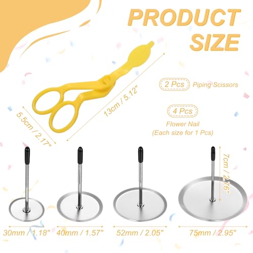 uxcell Cake Flower Nail Set Cake Decorating Tool Kit Yellow - color: Yellow