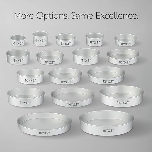 Restaurantware-Met Lux 6 x 3 Inch Straight-Sided Baking Tins, 12 Round Cake Pans - Oven-Ready, Freezable, Anodized Aluminum Round Baking Pans, Greaseproof, For Layer Birthday Cakes - size: 6 x 3 inch (Pack of 12)