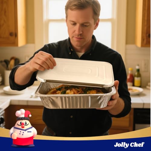 9x13 Aluminum Foil Pans with Lids (25 Pack) Disposable Tin Foil Pans - size: 25 Pack with Lids