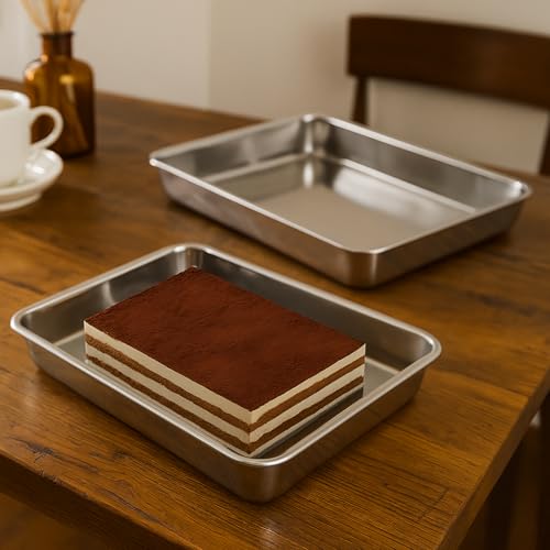 Old Tjikko Quarter Sheet Pan 16.2'' x 12.6'', 304 Stainless Steel Cookie Sheet Tray, Nonstick Baking Pan for Oven, Toaster, Cookie and Roasting, Dishwasher Safe & Rust Resistant - size: 16.2'' x 12.6''