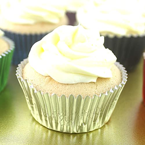 300 Pcs Mini Foil Cupcake Liners Muffin Paper Baking Cups, Silver - color: Silver