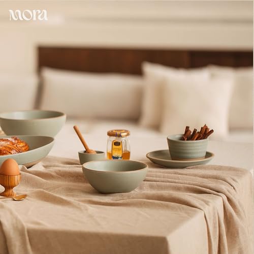 Mora Micro Ramekins Set of 4, 6oz Ceramic Pottery Baking Dishes - Microwave, Oven and Dishwasher Safe - Thyme - color: Thyme, size: Micro