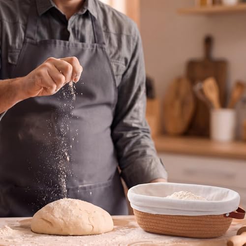 Hushee 8 Pack 10'' Oval Banneton Bread Proofing Basket for Bakers