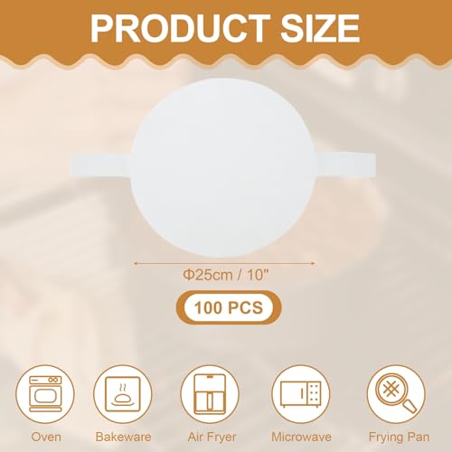 uxcell Round Parchment Paper Non Stick Circle Baking Sheets 10 Inch - size: 10 Inch