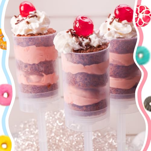Lenwen 3 Pcs Push Containers Pop Push Cake Pop with Lids, Cake Stands