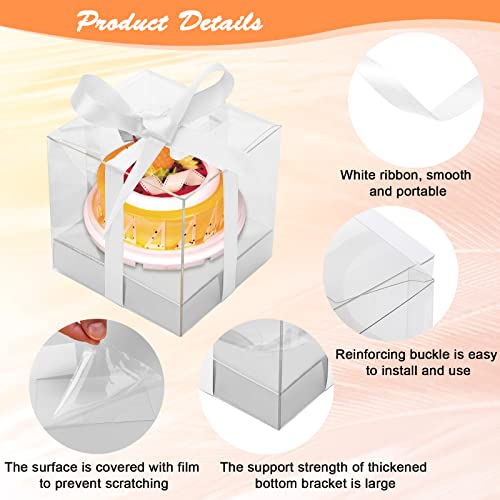 12 PCS Clear Cupcake Boxes 3.5 Inch Cupcake Containers (Silver) - color: Silver