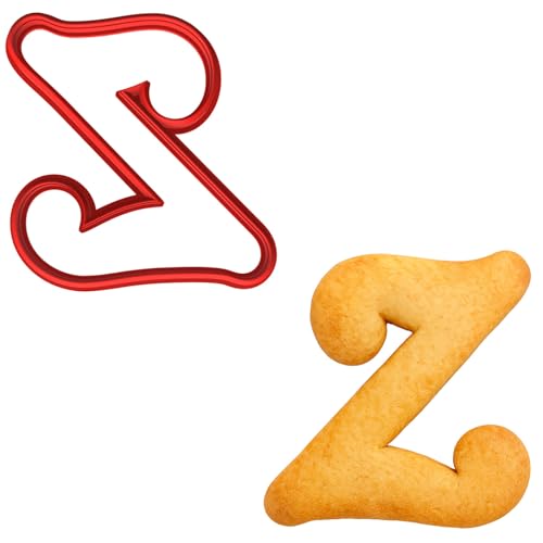 Mighty Gadget Fancy Cursive Letter A to Z Cookie Cutter - 4" Tall Alphabet Baking Mold (Random Color) (Z) - color: Z