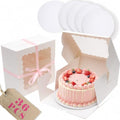 10"x10"x5" Cake Box, 36 Sets White Cake Box with Window ＆ 36 Sets 10" White Cake Round Boards, for Cake, Treat Cookie Dessert, Pastry, Birthday Party, Weddings - color: White, size: 10"x10"x5", 36Pcs