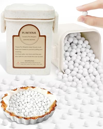 PLANTIONAL Baking Ceramic Pie Weights, Natural Stoneware For Blind Baking - color: White
