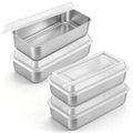 LIANYU 9 x 5 Inch Loaf Pan with Lid, Stainless Steel Bread Pan, Set of 4