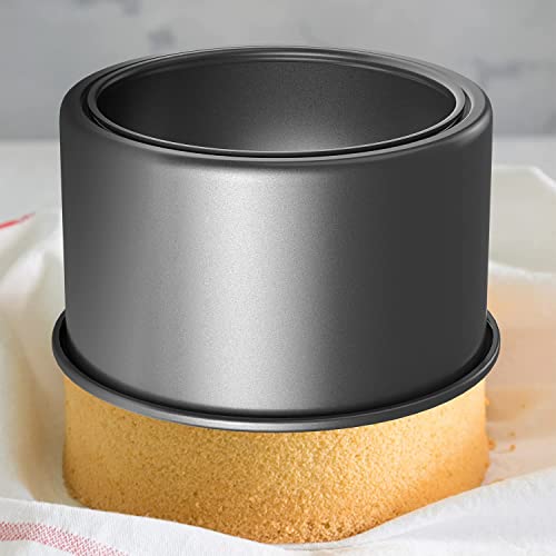 CHEFMADE Bakeware Round Cake Pan 2 Pieces, 6-Inch and 8-Inch with Removable Loose Bottom Nonstick & Quick Release Coating Chiffon Bakeware for Oven and Instant Pot Baking (Black) - color: Black, size: 6-inch & 8-inch