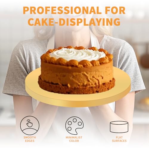 10 Inch Round Gold Cake Drums, Sturdy 1/2 Inch Thick Cake Base - color: Gold, size: 10inch/10pcs