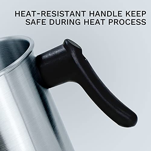AGLARY Candle Making Pouring Pot, Double Boiler Aluminum Candle Wax Melting Pitcher，Holds for 4 Pounds Wax，with Heat-Resistant Handle and Dripless Pouring Spout,Wax melt containers，3L… (Pack of 3) - size: 3L (Pack of 3)