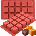 JOERSH Cube Cake Silicone Mold, 2 Pack, 1.2" x 1.2" x 1.2", 30-Cavity - color: 2 Pcs: 15 Cups, 1.2x1.2x1.2 Inch