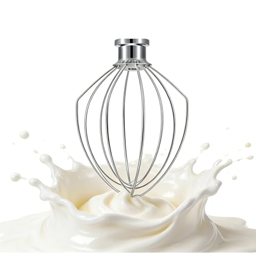 K5AWW Wire Whip for KitchenAid 5 Qt Bowl-Lift Mixer - Heavy Duty 6-Wire Stainless Steel Whisk Attachment - Dishwasher Safe for Whipping Cream, Eggs, Frosting & Cake Batter - size: Medium(K5AWW)