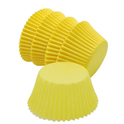 Premium Yellow Greaseproof Cupcake Liners Muffin Paper Baking Cups Standard Size, 100-Count - color: Yellow