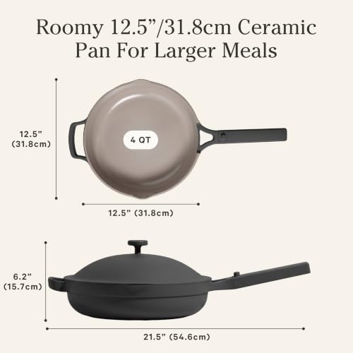 Our Place Large Always Pan, 12.5" Ceramic Nonstick Pan - color: Char, size: 12.5"