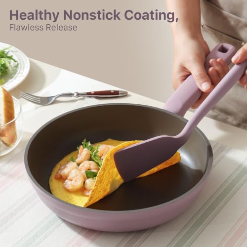 SENSARTE Nonstick Pots and Pans Set, 17pcs Nonstick Cookware Set - color: Lavender