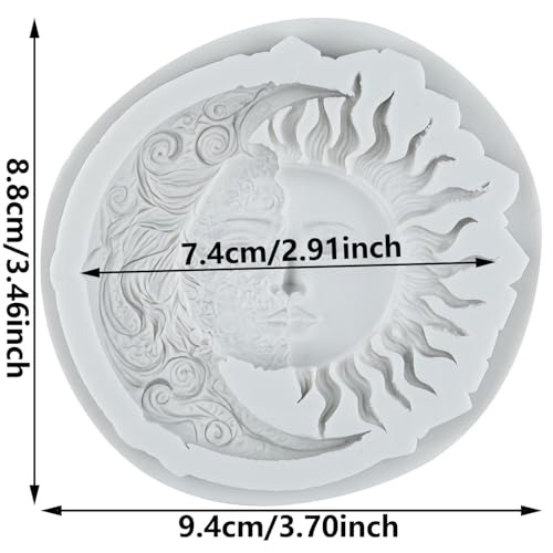 Sun Moon Face Silicone Mold Sun Moon Star Swirl Fondant Molds - color: Style A