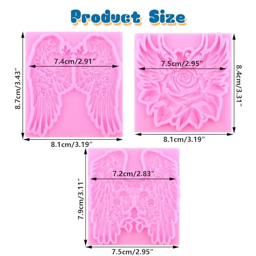 Mujiang Angels Wings Fondant Silicone Molds Set of 3 - color: Style B
