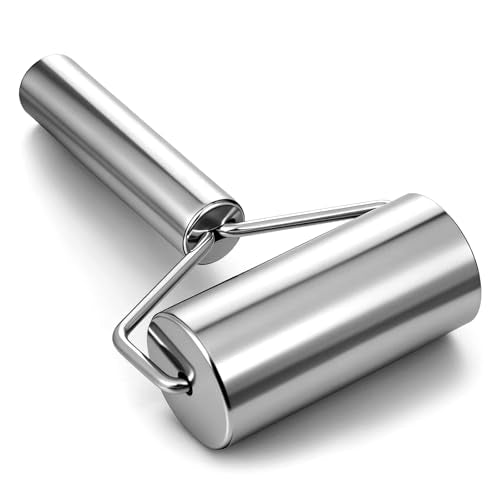Pastry Pizza Roller, Small Rolling Pin Stainless Steel Non Stick Smooth Ergonomic Bakery Tool Rolling Pin Metal Kitchen Utensils for Baking Dough, Pizza, Pie, Pastries, Pasta, Cookies