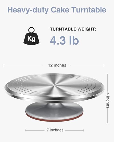 Puroma Aluminum Cake Turntable Rotating Non-slip Decorating Cupcake Cake