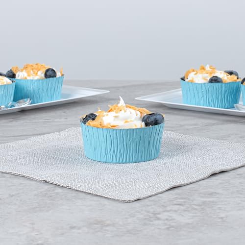 Restaurantware Pastry Tek 3 oz Round Blue Foil Ramekin Cups, 200 Count - color: Blue