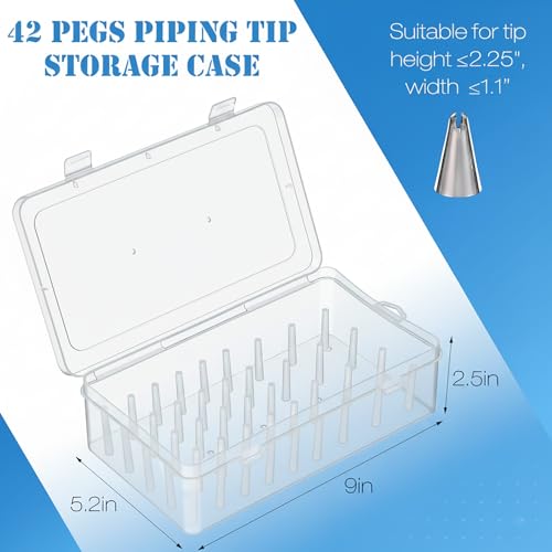 84-Tip Piping Tip Storage Box, Transparent - color: Transparent