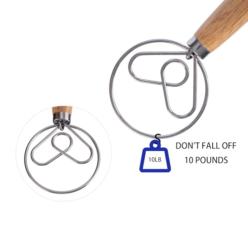 2 PCS Danish Dough Whisk, Stainless Steel Hook Dutch Hand Whisk
