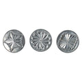 Nordic Ware Pretty Pleated Cookie Stamps Silver Cast Aluminum with Wood Handles, Grey, 3-Piece
