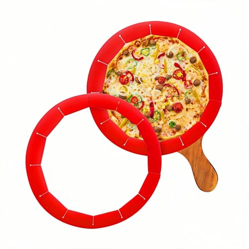 Silicone Pie Crust Shield, Adjustable Pie Edge Protector for 8-11.4 Inch Pies, 2-Pack Blue Baking Guards - Reusable, Non-Stick, Prevents Burned Edges for Perfect Golden Crust (Red) - color: Red