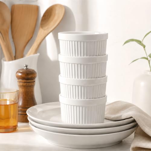 WERTIOO Ramekins 4 oz Oven Safe, 12 Pack Creme Brulee Ramekin Baking Dishes - size: 4 OZ