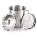 304 Stainless Steel Measuring Cup with Lid, Strainer, 32oz pitcher for Milk