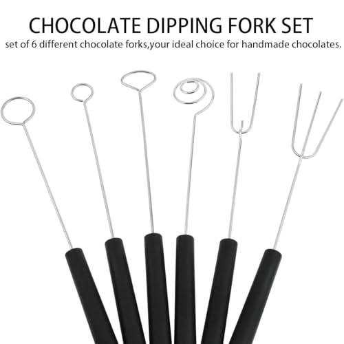 AYLIFU 2 PCS Drawing Decorating Spoon Set 6 PCS Candy Dipping Tools Stainless Steel Chocolate Dipping Tool Set for Decorating Plates Cakes Coffee
