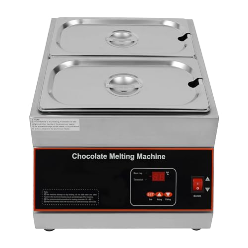 500W 2 Tanks Commercial Chocolate Melter Electric Butter Tempering Machine - size: 2 Tanks, 500W, Digital Display
