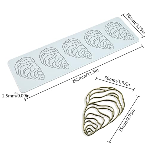 mostsom Silicone Lace Mold for Embossing, Oysters Shape Cake Impression, and Decorating (B_ Oysters) - size: 11.5"L x 3.4"W