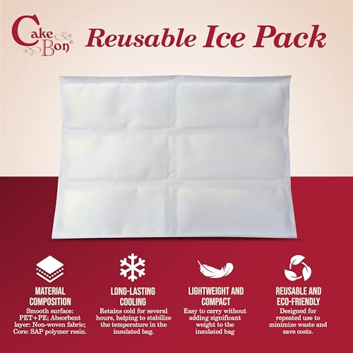 Cakebon 12" Insulated Cake Bag with Ice Pack Cooler Carrier 1Pack - size: 12 inch, style: White - 1 Pack