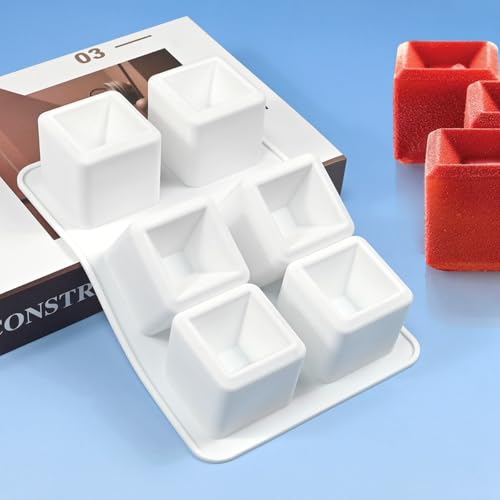mostsom Silicone Mold Mousse Molds 3D Concave Square Shape Silicone Mould 3D Brownie Pudding Mousse Chocolate Dessert DIY Baking Cake Decoration Tool (F_ Concave Square) - size: F_ Concave Square
